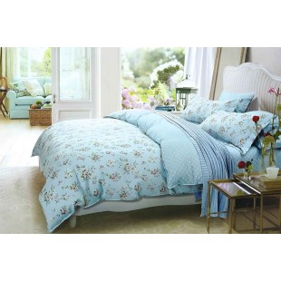 Linge de lit en satin de coton, 100% coton – Kela bleu