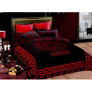 Linge de lit en satin de coton, 100% coton – Versace rouge