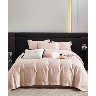 Linge de lit de luxe en coton 100 % avec jacquard Lisava – rose