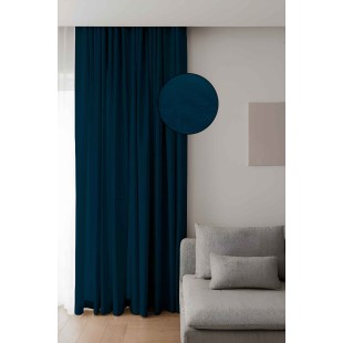 Rideau occultant à galon fronceur Bleu foncé
